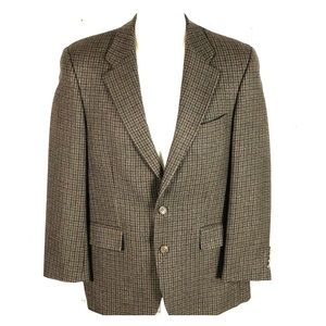 VTG Ralph Lauren Checked Two Button Wool Blazer